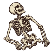 AI generated Human skeleton sticker style transparent background - Ai Generated png