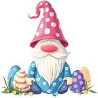 ai généré Pâques gnome autocollant style sur transparent Contexte - ai généré png