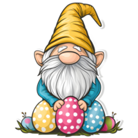 AI generated Easter Gnome sticker style on transparent background - Ai generated png