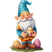 ai généré Pâques gnome autocollant style sur transparent Contexte - ai généré png