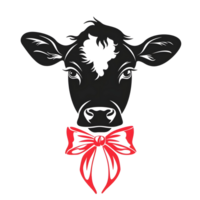 AI generated Cow bow Buffalo sticker style on transparent background - Ai generated png