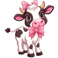 AI generated Cow bow Buffalo sticker style on transparent background - Ai generated png