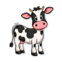 ai generado vaca arco búfalo pegatina estilo en transparente antecedentes - ai generado png