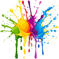 AI generated Colorful paint splashes on transparent background - Ai generated png