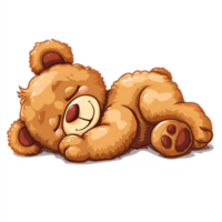 ai gegenereerd slapen teddy beer sticker stijl transparant achtergrond - ai gegenereerd png