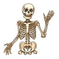 AI generated Human skeleton sticker style transparent background - Ai Generated png