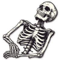 AI generated Human skeleton sticker style transparent background - Ai Generated png