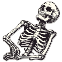 AI generated Human skeleton sticker style transparent background - Ai Generated png