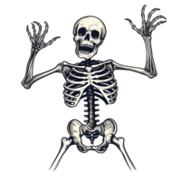 AI generated Human skeleton sticker style transparent background - Ai Generated png