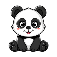 AI generated Cute panda with hearts sticker style on transparent background - Ai generated png