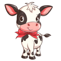 AI generated Cow bow Buffalo sticker style on transparent background - Ai generated png