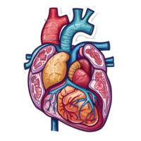 AI generated 3d Human Organs set sticker style over transparent background - Ai generated png