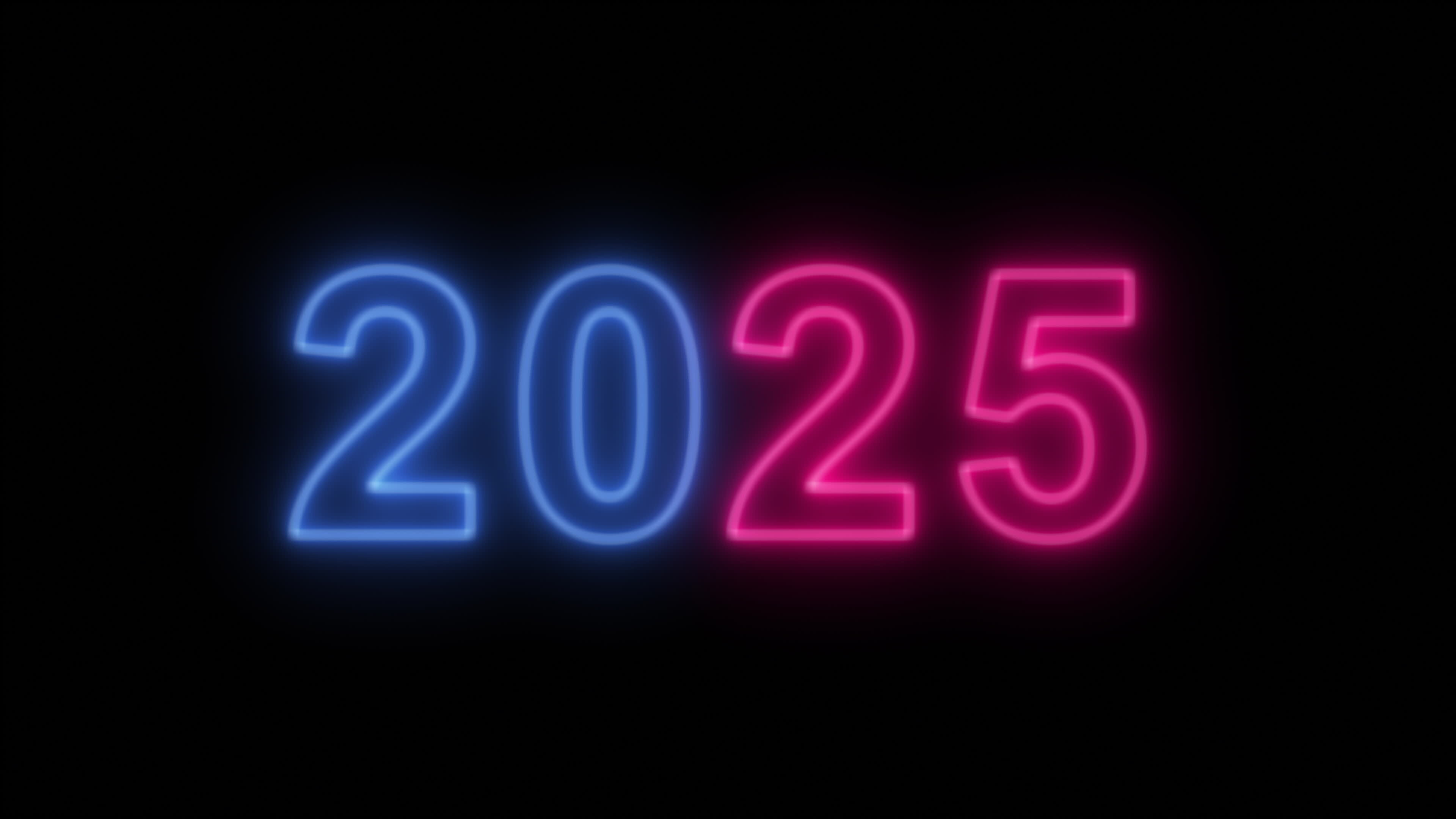 2025 Neon Text animation for New Year Background 39621915 Stock Video at Vecteezy