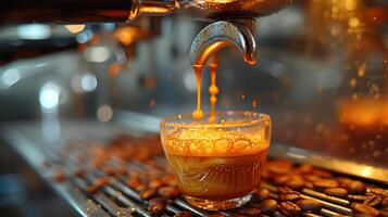 AI generated Espresso coffee shot , Copy space photo