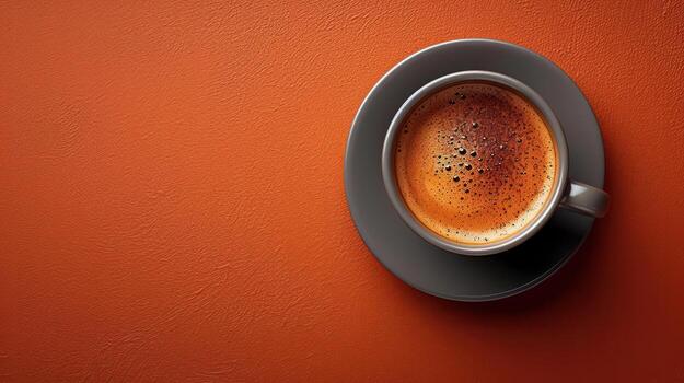 AI generated Top view of set coffee cup isolated Copy space photo