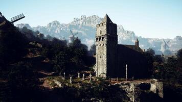 The old Christian church is built of Basalt video