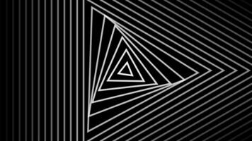 triangolo Linee ruotare e animazione filmato. nero e bianca sfondo video