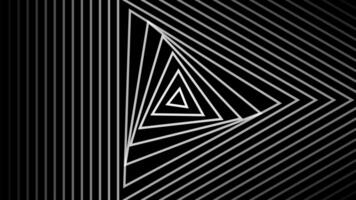 triangle lines rotate and animation footage. black and white background video