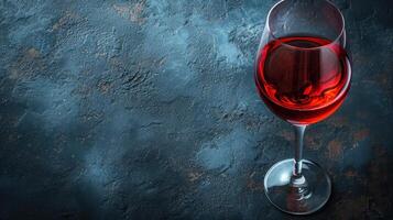 AI generated Red wine in glass on dark background, copy space photo
