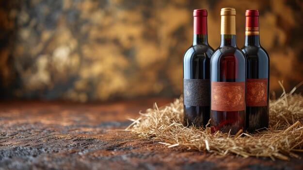 AI generated Old stored wine Stored in the basement,copy spec photo