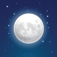 Realistic full moon. Detailed vector illustration. Elements of this image furnished by NASA