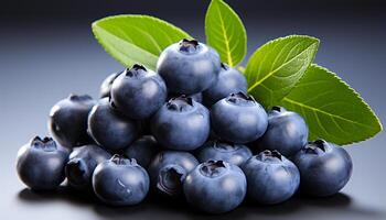 AI generated Freshness of nature gourmet blueberry, raspberry, huckleberry, currant generated by AI photo