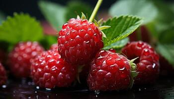 AI generated Freshness and sweetness of ripe berry fruits in nature generated by AI photo