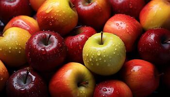 AI generated Fresh, ripe apple, a healthy snack in nature vibrant colors generated by AI photo