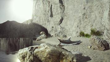 vue panoramique sur la belle falaise et la mer immenses et colorées video