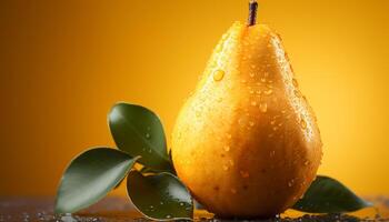 AI generated Freshness and ripeness of fruit in close up, wet and yellow generated by AI photo