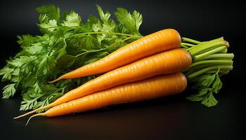 AI generated Fresh, healthy vegetarian salad with organic carrots and parsley generated by AI photo
