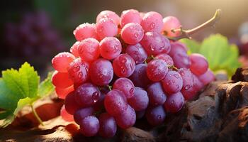 AI generated Freshness of nature ripe grape, healthy eating, organic berry generated by AI photo