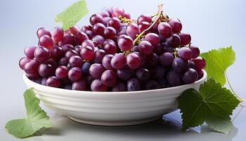 AI generated Freshness of nature ripe grape fruit in a bowl generated by AI photo
