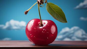 AI generated Freshness of nature healthy eating with organic apple generated by AI photo