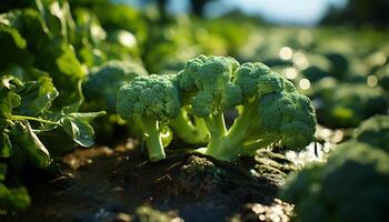 ai generado frescura de naturaleza sano comiendo con verde vegetales generado por ai foto