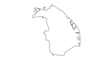 animated sketch map of Barranquilla in colombia video