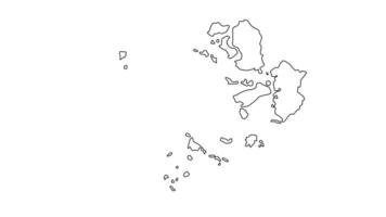 animado bosquejo mapa de icheon en sur Corea video