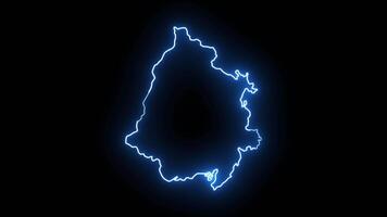 map of Bucaramanga in colombia with glowing neon effect video