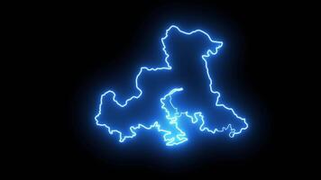 map of Changwon in south korea with glowing neon effect video