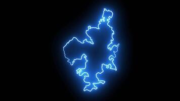 Geoje map of south korea with glowing neon effect video