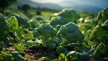 ai generado fresco, orgánico vegetales crecido en un saludable, verde granja generado por ai foto