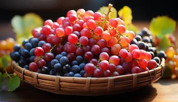AI generated Freshness of nature healthy eating, ripe berry fruit dessert generated by AI photo