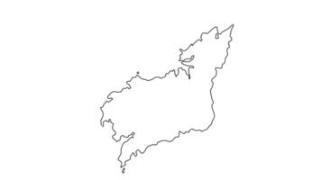 animado esboço do a mapa do uma coruna dentro Espanha video