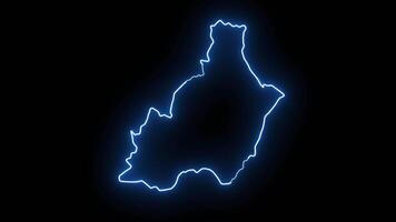 Almeria map in spain with glowing neon effect video