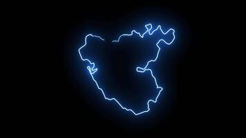 map of Cadiz in spain with glowing neon effect video