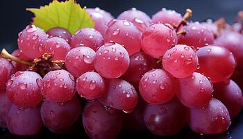 AI generated Freshness and sweetness in nature gourmet ripe grape bunches generated by AI photo