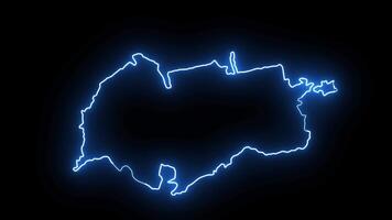 map of Alicante in spain with glowing neon effect video