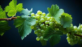 ai generado Fresco verde uva viñedo en naturaleza, maduro Fruta crecimiento generado por ai foto