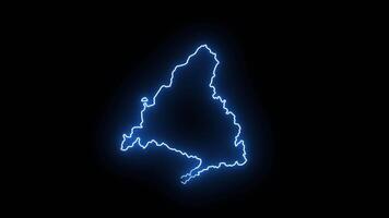madri mapa dentro Espanha com brilhando néon efeito video