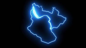 map of Bilbao in spain with glowing neon effect video